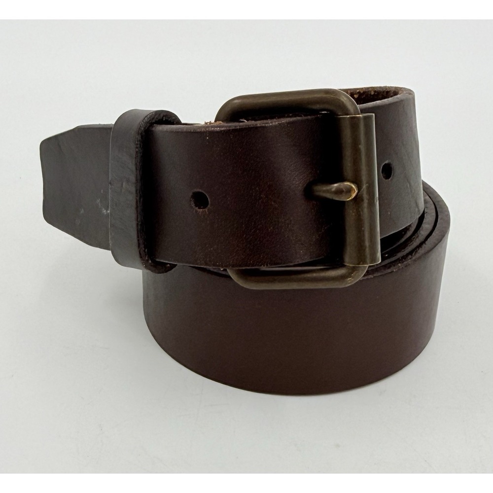 Lands' End Dark Brown Leather Belt Men's Size 44 (52.25" Buckle to Tip)‎ 512121